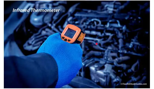 An infrared thermometer.