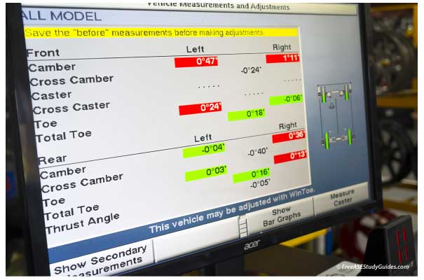 Check the toe on an alignment rack.