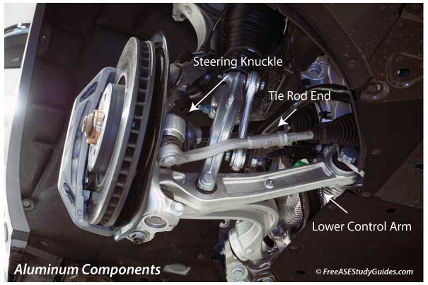 Aluminum steering parts.