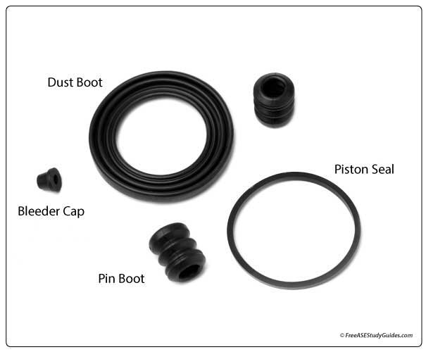 Brake caliper rubber parts.