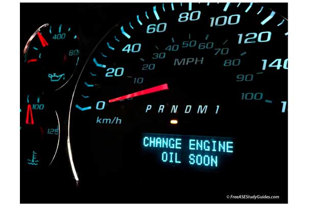 Oil Change Light on digital instrument cluster.