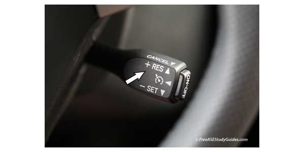 Cruise control set function.