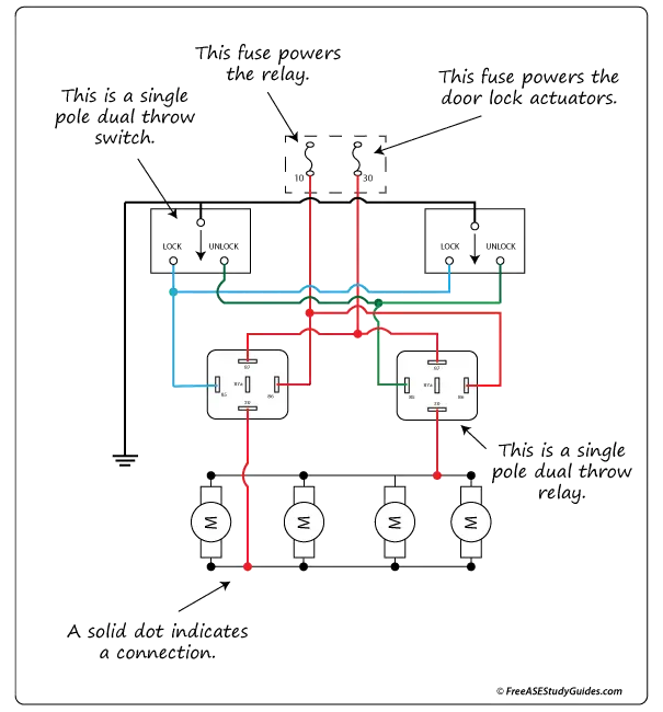 Door Lock Circuit: Negative Pulse Relay