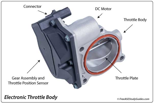 An electronic throttle body.