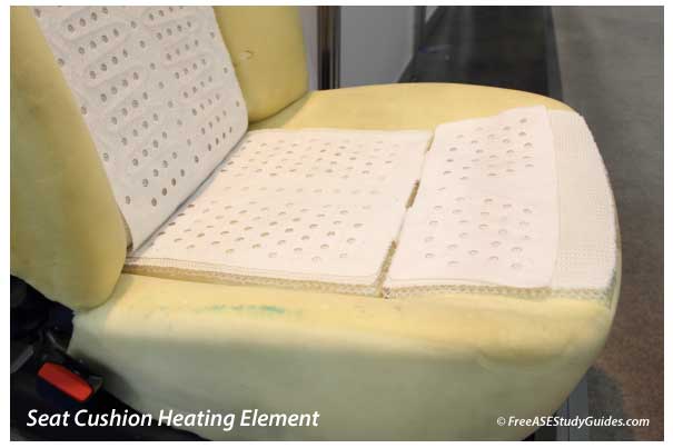 Heated seat cushion element.