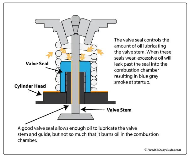 Blue/Gray Exhaust: Leaking Valve Seals