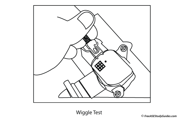 A wiggle test to check to see if a mass air flow sensor is loose or unplugged